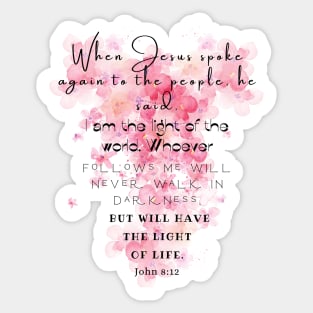 John 8:12, Famous Bible Verse. Sticker